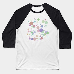 Colorful Spot Pattern on Black Baseball T-Shirt